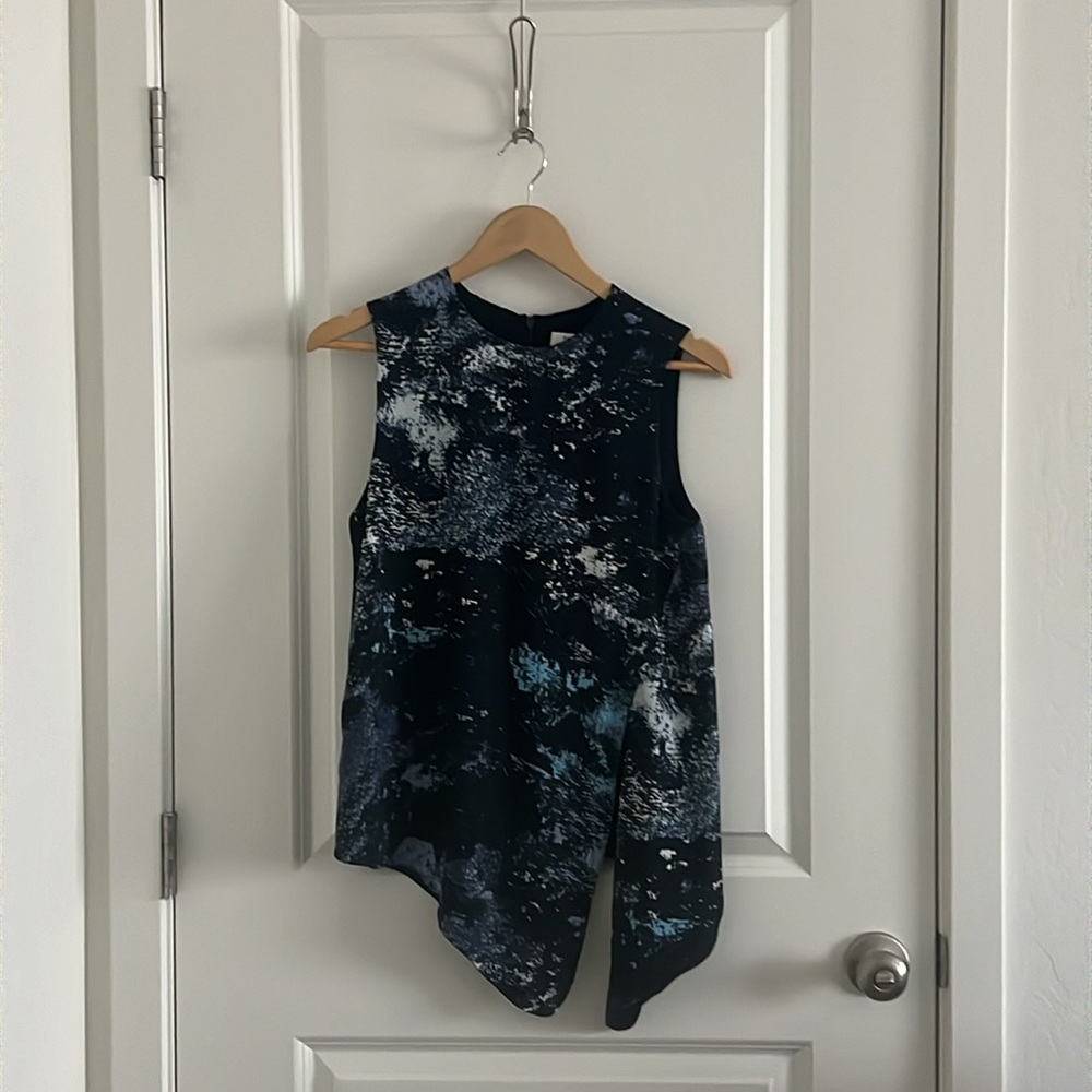 Aritzia Babaton Hopkins Blouse - Blue / Black / Multi (XS)
